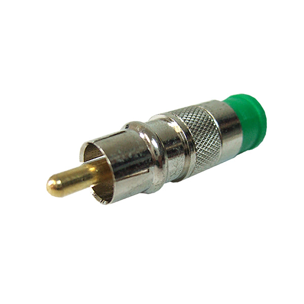 15-6012-6GN RG6 RCA Male Snap-On (Green)