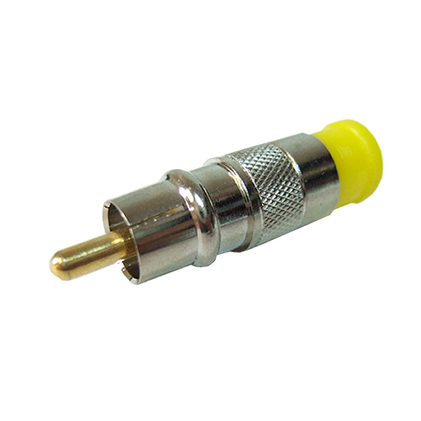 15-6012-6YL RG6 RCA Male Snap-on (Yellow)