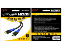 16-6307-12 HDMI Premium Cable Gold-Plated 4K HDMI Cable version 2.0 - 12 Ft
