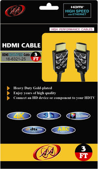 16-6321-03 HDMI High Speed Cable 4K 3D HDMI Cable version 1.4