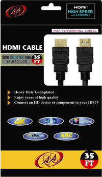 16-6321-35 HDMI High Speed Cable 4K 3D HDMI Cable version 1.4 - 35 Ft