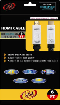 16-6326-06 HDMI High Speed Swivel & Flat Cable 4K 3D HDMI Cable version 1.4 - 6 Ft