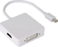 16-6428 Mini DisplayPort (ThunderBolt) Male to HDMI+DVI-D+DisplayPort Female Adapter