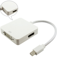 16-6428 Mini DisplayPort (ThunderBolt) Male to HDMI+DVI-D+DisplayPort Female Adapter