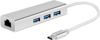 16-6556 USB 3.1 Type C to RJ45 LAN 100Mbps+3*USB 3.0 Female Adapter