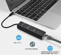 16-6557 USB 3.1 Type C to RJ45 Gigabit LAN 1000Mbps+3*USB 3.0 Female Adapter