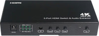16-6831-42 HDMI 4K Version 2.0 Switcher 3 In 1 Out with Audio Extractor Support 4Kx2K@60Hz, ARC, CEC, HDR