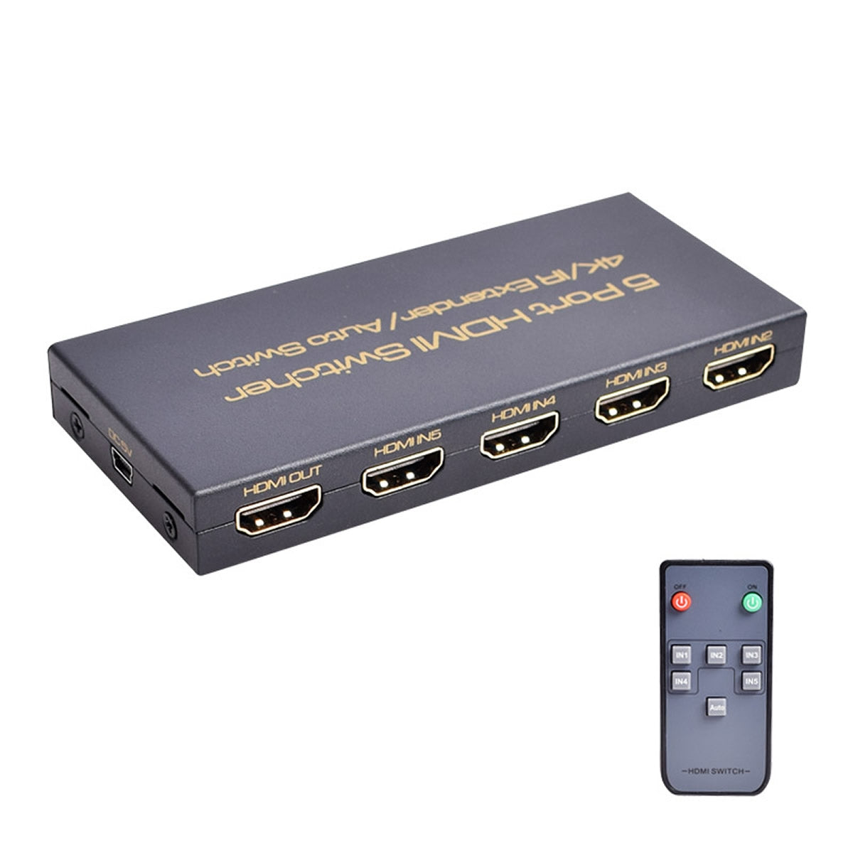 16-6851 HDMI 4K Switcher 5 In 1 Out with Remote