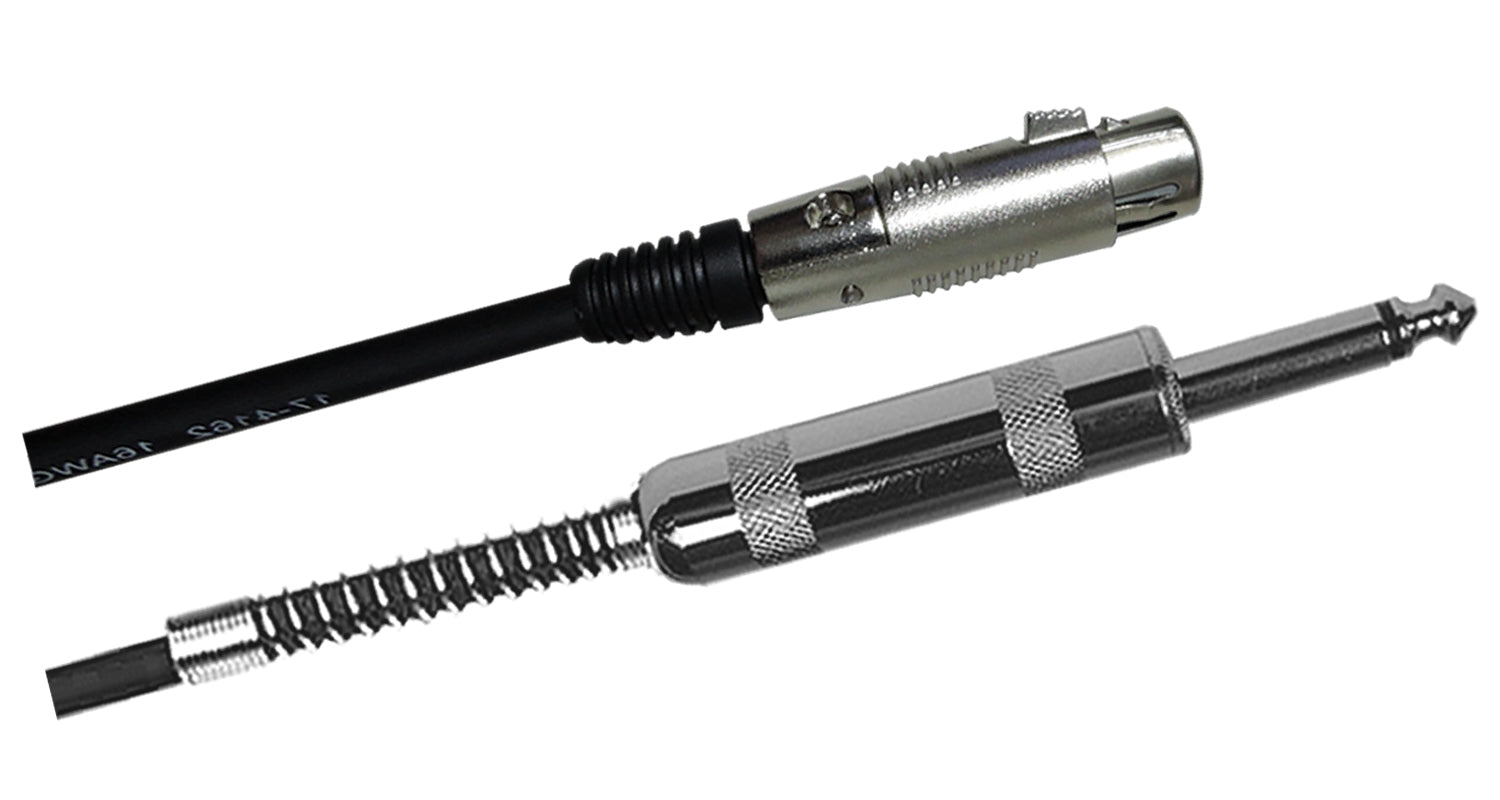 16-7103 XLR Female to 1/4 Inch Mono Microphone Cable