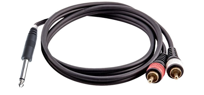 16-7243 1/4 Inch Mono to 2 RCA Male Cable