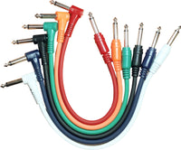 16-7283 Microphone Cable 1/4" Mono Male to 1/4" Mono Right Angle Male Patch Cord