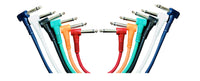 16-7285 Microphone Cable 1/4" Mono Right Angle Male to Male Patch Cord