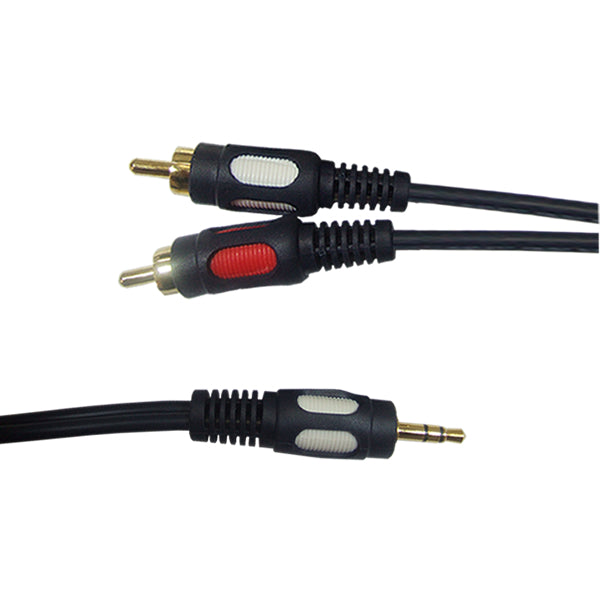 16-8052 3.5mm Stereo Male to 2 RCA Male Cable