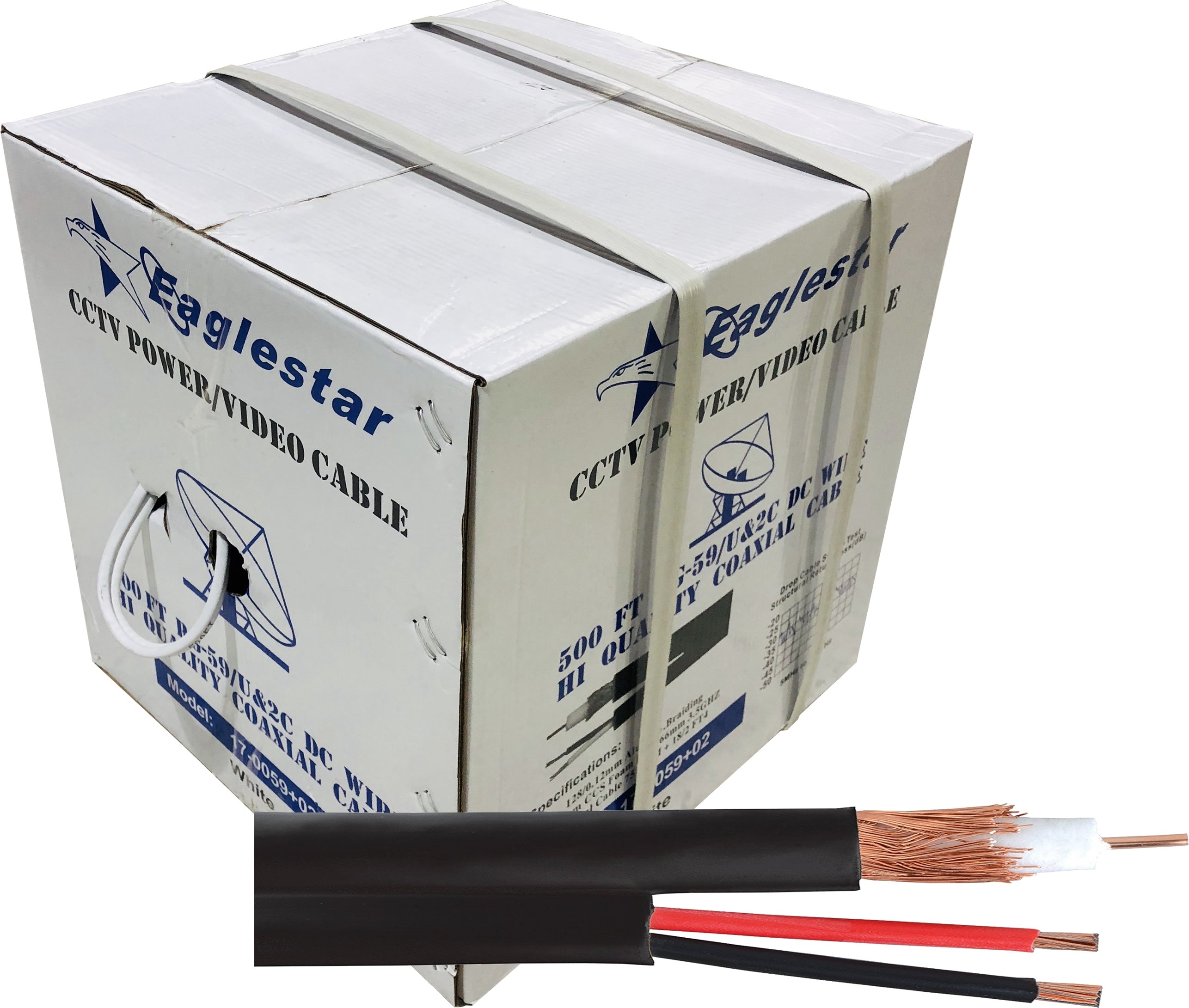 17-0059+02 Siamese RG59 Coaxial with Power Cable 500FT