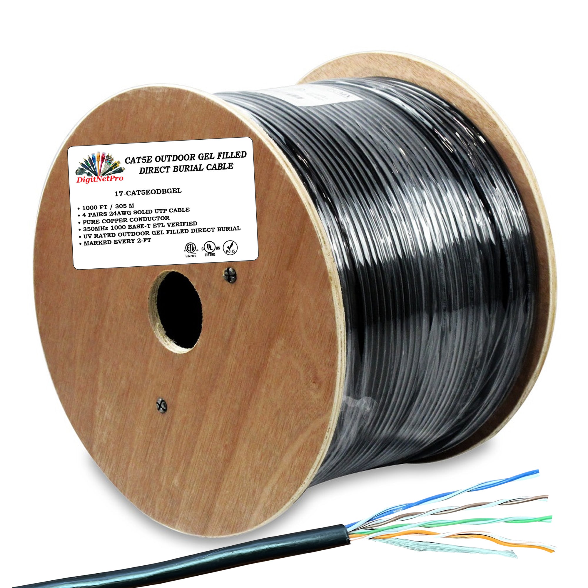 17-CAT5EODBGEL CAT5E Outdoor Gel Filled Direct Burial Cable - 1000FT