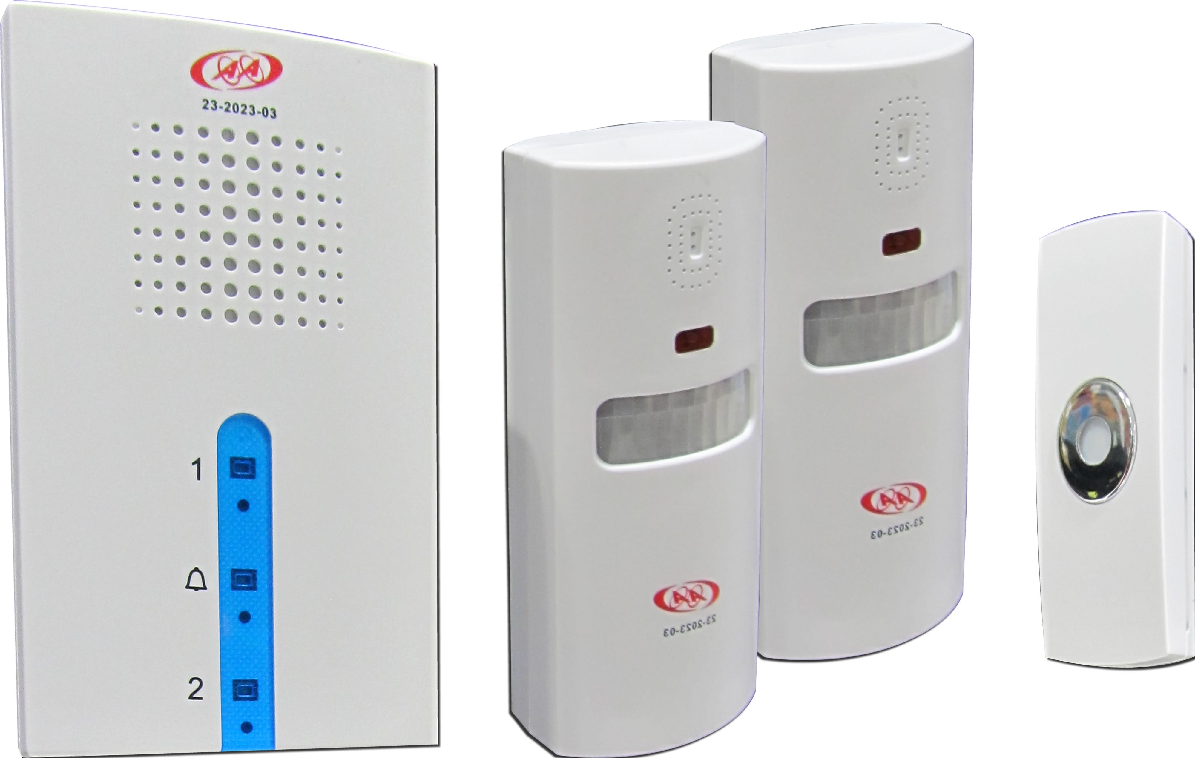 23-2023-03 Infrared Alarm Wireless Doorbell Kit - 1*Receiver, 1*Remote & 2*Infrared Sensor