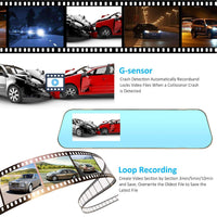 23-3718 Full HD 1080P 9.7 inch Touch Screen Dual Lens Car DVR Dash Cam Driving Recorder