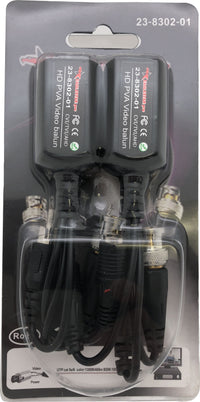 23-8302-01 RJ45 Jack Video Balun with DC Power, Audio & Mini-Coax BNC