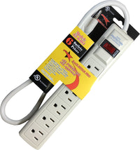 42-0404 6 Outlet Power Strip Bar with 3 ft Cord, cUL Approved, horizontal power distribution