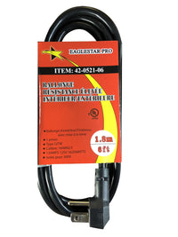 42-0521-06 Heavy Duty Grounded Indoor / Outdoor Extension Cord with a right angle plug head, 2M, 6FT