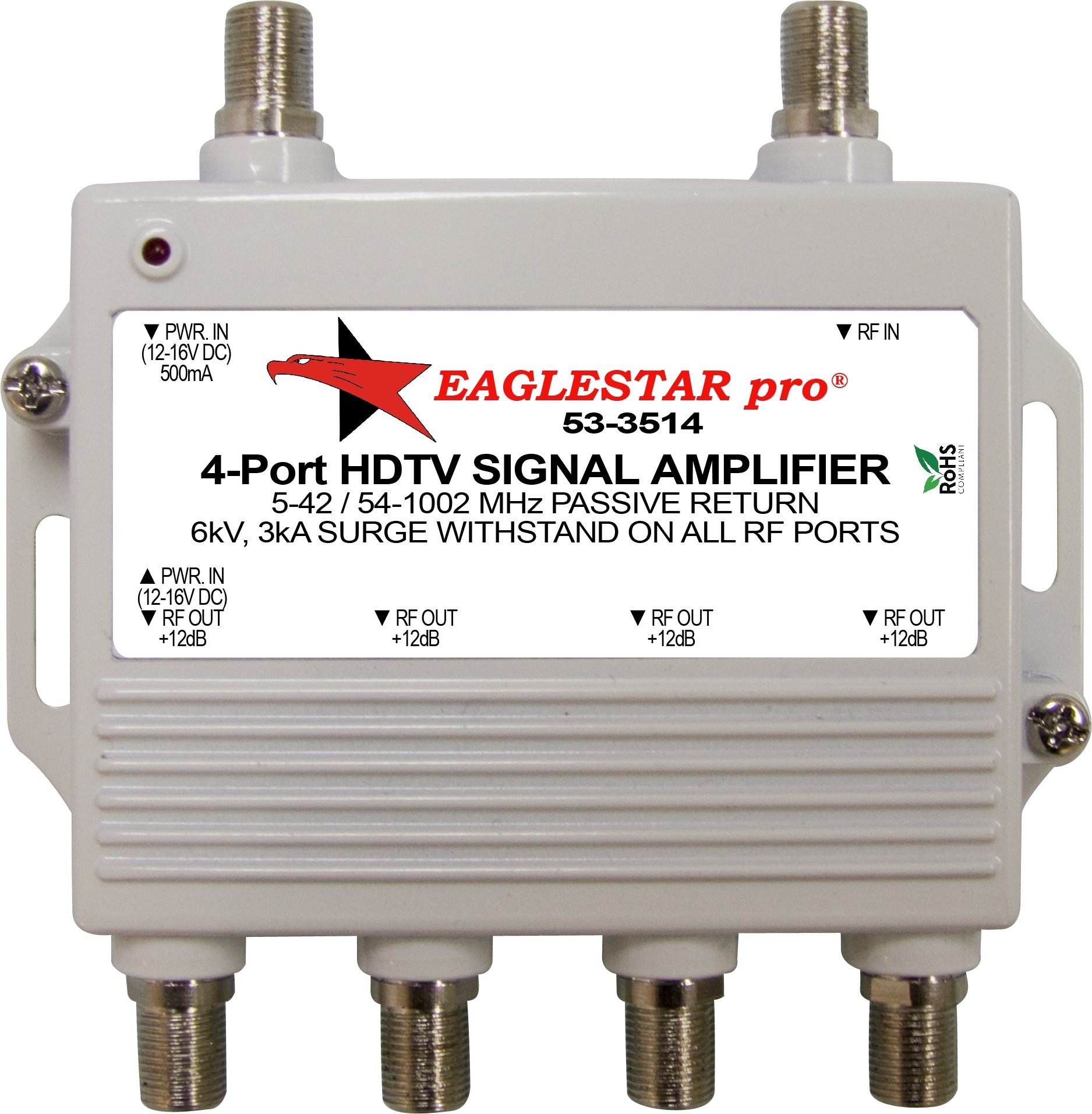 Coaxial Cable Splitter Reliable Cable 4-Port Cable Tv/Antenna/Hdtv