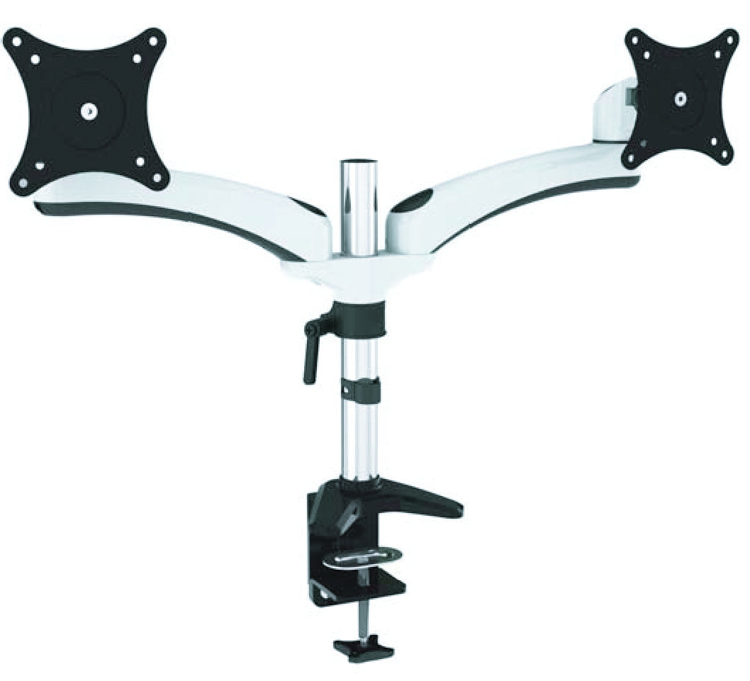 64-0348 Dual Arm Tilt Swivel LCD Screen Monitor Desk Mount with Base for 15-22 inches Screen