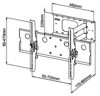 64-1109B Full motion Plasma LCD LED TV Wall Mount Bracket for 32-60 inches TVs