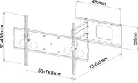 64-1126B Full motion Plasma LCD LED TV Wall Mount Slimline Bracket for 32-60 inches TVs