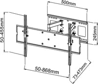 64-1127L Full motion Plasma LCD LED TV Wall Mount Slimline Bracket for 42-70 inches TVs