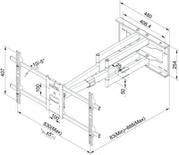 64-1152XL Full motion Flat LCD LED TV / Panels Wall Mount Bracket for 42-90 inches Screens