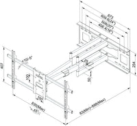 64-1152XLL Full motion Flat LCD LED TV / Panels Wall Mount Bracket for 42-90 inches Screens