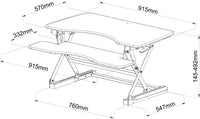 64-1310 Adjustable Height Standing Desk - Stand Up Desk Riser