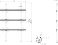 64-1336 3x2 Video Wall Floor to Ceiling Mount Bracket