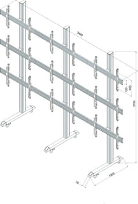 64-1333S 3x3 Video Wall Stand