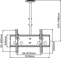64-2102L Plasma / LED / LCD TV Tilt Celling Mount Bracket for 42-70 inches Screen