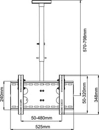 64-2102S Plasma / LED / LCD TV Tilt Celling Mount Bracket for 23-37 inches Screen