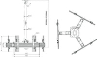 64-2113 Triple LCD / LED TVs Video Wall Side by Side Ceiling Mount for 32 - 65 inches Screen