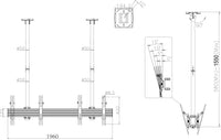 64-2124 Dual 1x2 Video Wall Ceiling Mount for 32 - 65 inches Screen