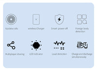 70-4PPALL-M3601 Wireless Charger + Power Bank, 1000mAh, 2 USB Ports