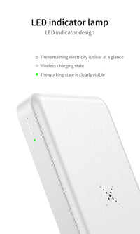 70-4PPALL-M3601 Wireless Charger + Power Bank, 1000mAh, 2 USB Ports