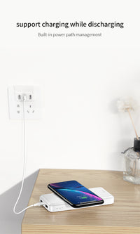 70-4PPALL-M3601 Wireless Charger + Power Bank, 1000mAh, 2 USB Ports