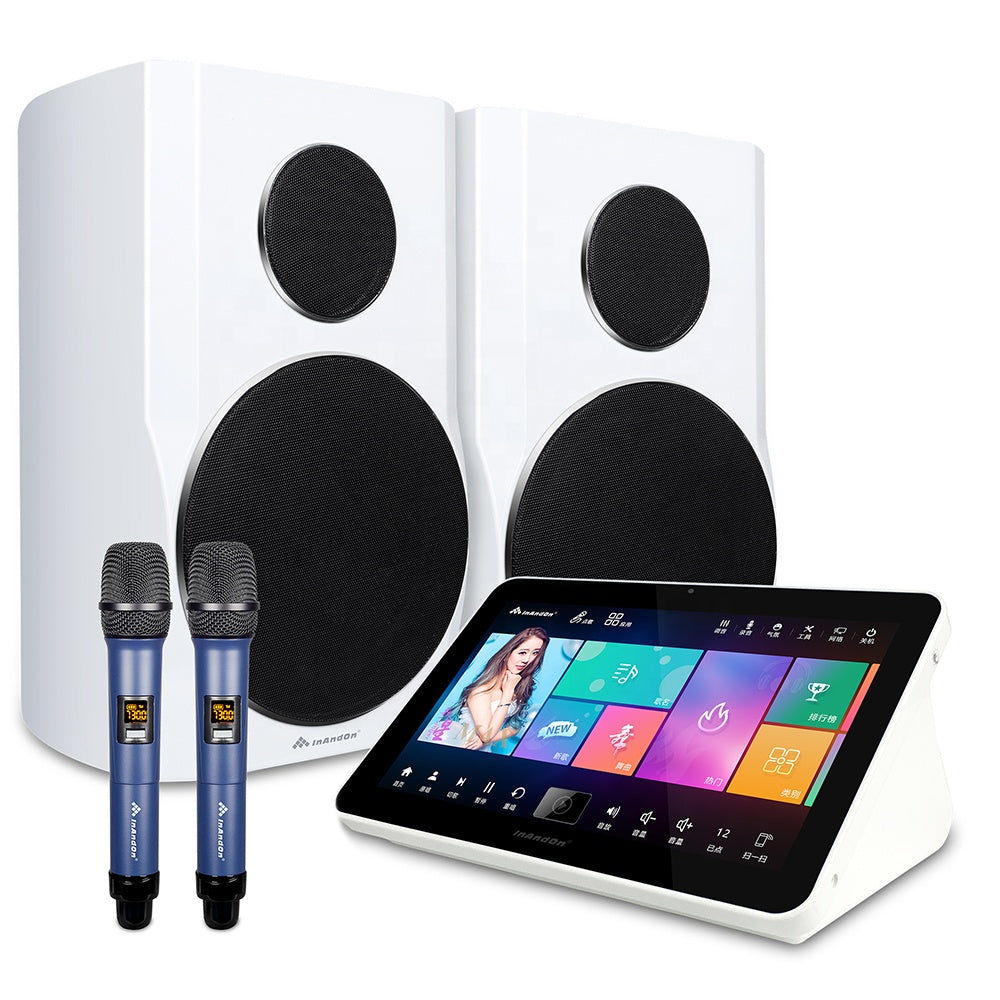 InAndOn 15.6" 5-in-1 Touch Screen V5 MAX Karaoke System with 2x8" Spea ...