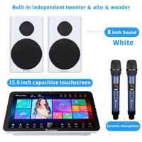 InAndOn 15.6" 5-in-1 Touch Screen V5 MAX Karaoke System with 2x8" Speakers & 2xWireless Microphone