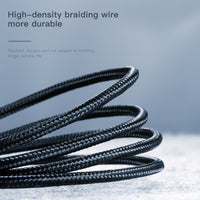 70-4CAMLT-PY01 (Micro +Type C+ iPhone) 3-in-1 Cable, 1.2Meter, 3.5A, Nylon Braided, Black