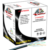 17-CAT5EODB CAT5E Bulk Cable Outdoor UV Rated cUL Certified CMX 24AWG x 4 Pairs Solid Pure Copper 1000FT Marked Every 2FT