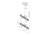 64-1342 2 x 1 SINGLE SIDE, DUAL VERTICAL DISPLAY VIDEO WALL CEILING MOUNT