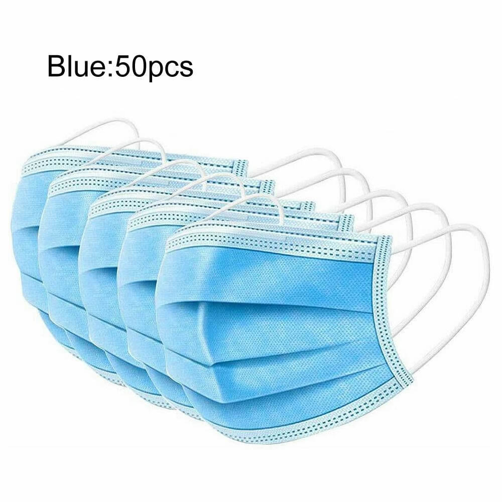 3-Layered Filter Medical Disposable Face Mask with Elastic Strap - 50PCs