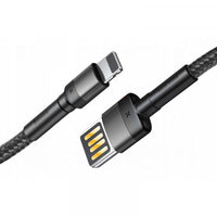 70-4CALKLF-HG1 Fast Charging Lightning Cable, 2M, Braided Wire, Grey Black, double-sided USB insertion