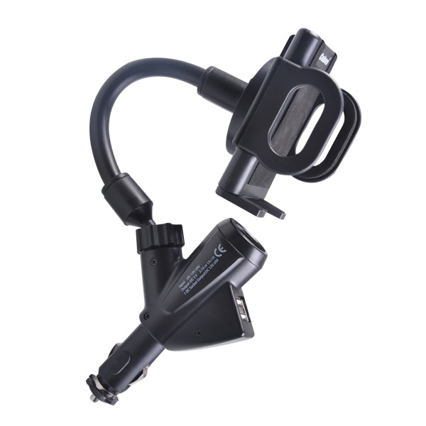 70-5110-52 Phone Holder Car Mount with Cigarette Lighter DC Port and Dual USB Ports