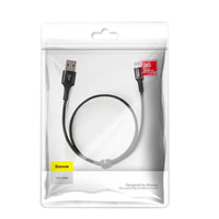 70-4CALGH-D01 Durable Nylon Braided Lightning USB Cable with LED Light 2.4A 25cm, Black